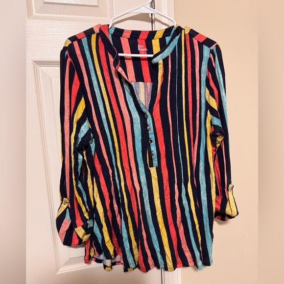 Kim Rogers Tops - Kim Rogers Women's Colorful Striped Blouse
